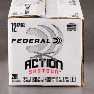 200rds – 12 Gauge Federal Action Shotgun 2-3/4" 1-1/8oz. #7.5 Shot Ammo