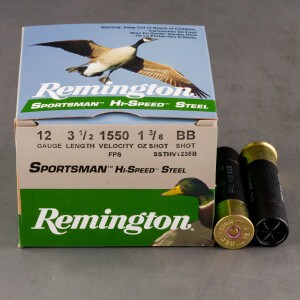 25rds - 12 Gauge Remington Sportsman Hi-Speed Steel 3 1/2" 1 3/8oz. #BB Shot Ammo