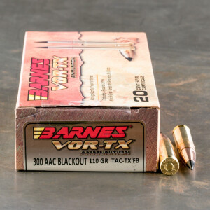 20rds – 300 AAC Blackout Barnes VOR-TX 110gr. TAC-TX FB Ammo