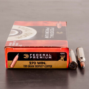20rds – 270 Win Federal 130gr. Trophy Copper Ammo