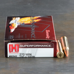 20rds - 270 Win. Hornady 130gr SST Superformance Ammo