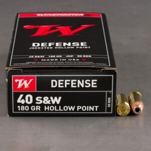 50rds - 40 S&W Winchester USA 180gr. HP Ammo