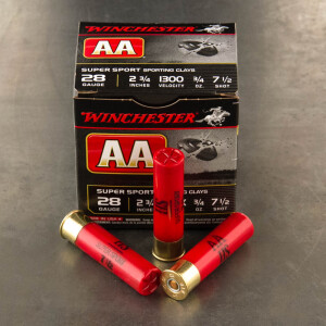250rds – 28 Gauge Winchester AA 2-3/4" 3/4oz. #7.5 Shot Ammo