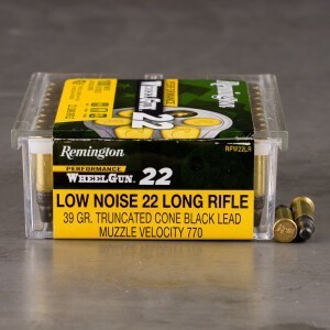 100rds – 22 LR Remington Performance WheelGun 22 39gr. Truncated Cone Solid Ammo
