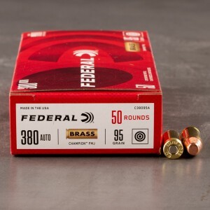 1000rds – 380 ACP Federal Champion 95gr. FMJ Ammo