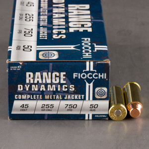 50rds - 45 Long Colt Fiocchi 255gr. CMJ Ammo