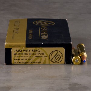 20rds – 7mm Weatherby Mag Weatherby Select Plus 140gr. TTSX Ammo