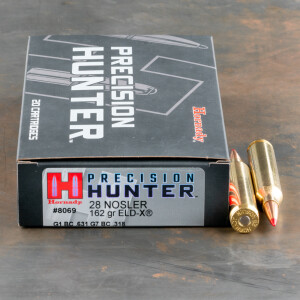 20rds – 28 Nosler Hornady Precision Hunter 162gr. ELD-X Ammo