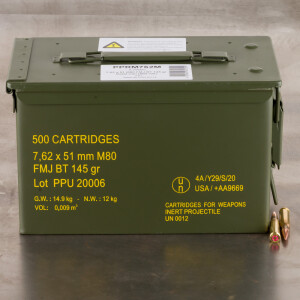 500rds – 7.62x51 Prvi Partizan 145gr. FMJBT Ammo in Ammo Can