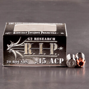 20rds - 45 ACP G2 Research RIP 162gr. HP LF Ammo