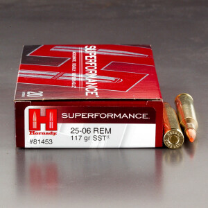 20rds - 25-06 Rem. Hornady Superformance 117gr. SST Ammo