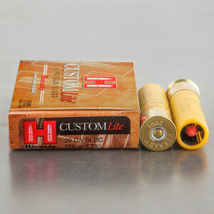 5rds - 20 Gauge Hornady Custom Lite 2-3/4" 250gr. FTX Sabot Slug Ammo
