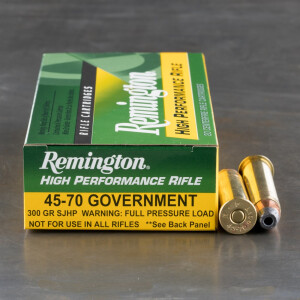 20rds - 45-70 Govt Remington High Performance Rifle 300gr. SJHP Ammo