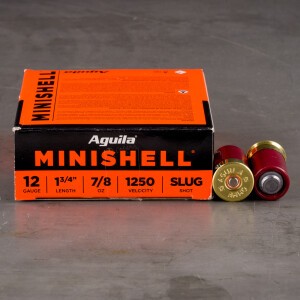 25rds – 12 Gauge Aguila Minishell 1-3/4" 7/8oz. Rifled Slug Ammo
