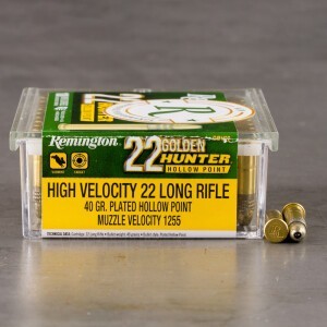100rds – 22 LR Remington 22 Golden Hunter 40gr. CPHP Ammo