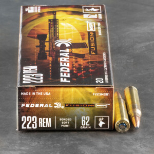 20rds - 223 Federal Fusion MSR 62gr. SP Ammo