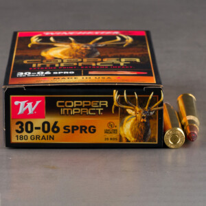 20rds – 30-06 Winchester Copper Impact 180gr. Copper Extreme Point Ammo