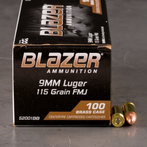 1000rds – 9mm Blazer Brass 115gr. FMJ Ammo