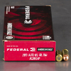 1000rds - 380 Auto Federal American Eagle 95gr. FMJ Ammo