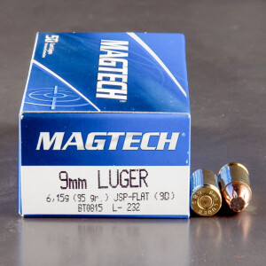 50rds – 9mm Magtech 95gr. JSP Ammo