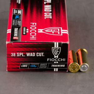 50rds - 38 Special Fiocchi 148gr. Lead Wadcutter Ammo