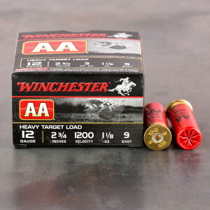25rds - 12 Gauge Winchester AA Heavy Target 2-3/4" 1-1/8 oz. #9 Shot Ammo