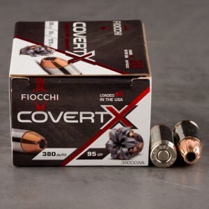 20rds – 380 ACP Fiocchi CovertX 95gr. JHP Ammo