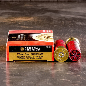 5rds - 12 Ga. Federal Vital-Shok 3" 000 Buckshot Ammo