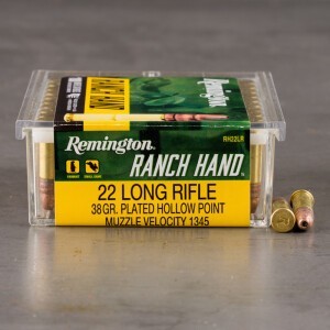 100rds – 22 LR Remington Ranch Hand 38gr. CPHP Ammo