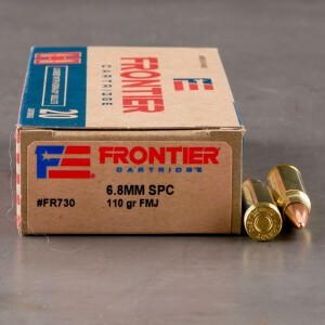 20rds – 6.8 SPC Hornady Frontier 110gr. FMJ Ammo