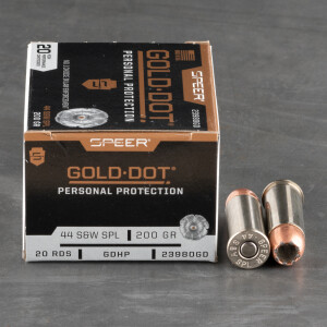 20rds – 44 Special Speer Gold Dot 200gr. JHP Ammo