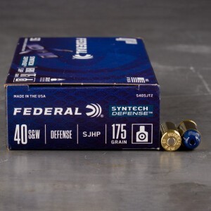 50rds – 40 S&W Federal Syntech Defense 175gr. SHP Ammo