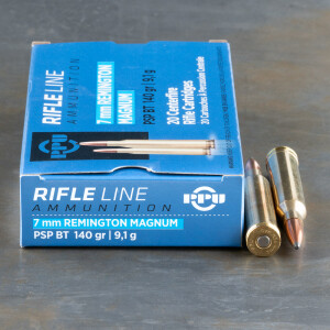 20rds - 7mm Rem Mag Prvi Partizan 140gr. Pointed Soft Point Ammo