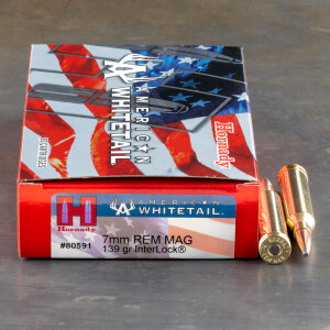 20rds - 7mm Rem Mag Hornady American Whitetail 139gr. InterLock SP Ammo