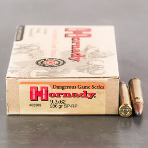 20rds - 9.3 x 62mm Mauser Hornady 286gr. SP-RP Ammo