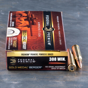 20rds – 308 Federal Gold Medal Berger 185gr. Berger Juggernaut OTM Ammo