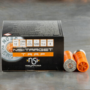25rds - 12 Gauge NSI Trap 2 3/4" 3 Dram 1 1/8oz. #8 Shot Ammo