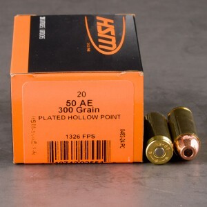 20rds – 50 AE HSM 300gr. JHP Ammo