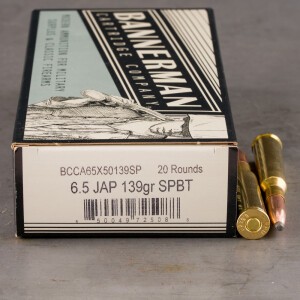 20rds – 6.5 Japanese Bannerman 139gr. SPBT Ammo