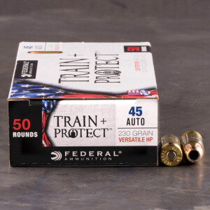 500rds – 45 ACP Federal Train + Protect 230gr. JHP Ammo