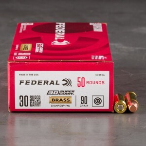 50rds – 30 Super Carry Federal Champion 90gr. FMJ Ammo
