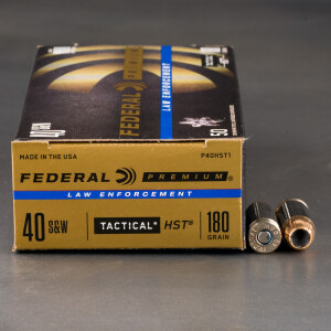1000rds - 40 S&W Federal Premium Law Enforcement HST 180gr. JHP Ammo