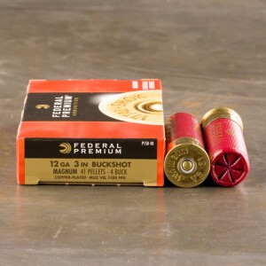 5rds - 12 Ga. Federal Vital-Shok 3" 41 Pellet #4 Buckshot Ammo