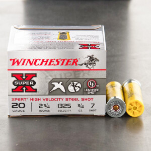 250rds - 20 Gauge Winchester Super-X 2-3/4" 3/4 Ounce #7 Steel Shot Ammo