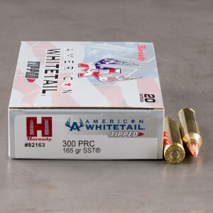 20rds – 300 PRC Hornady American Whitetail Tipped 165gr. SST Ammo