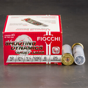 250rds – 12 Gauge Fiocchi Shooting Dynamics 2-3/4" 1-1/8oz. #8 Shot Ammo