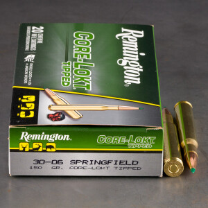 20rds – 30-06 Remington Core-Lokt Tipped 150gr. Polymer Tip Ammo