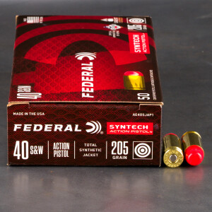 500rds – 40 S&W Federal Syntech Action Pistol 205gr. Total Synthetic Jacket Ammo