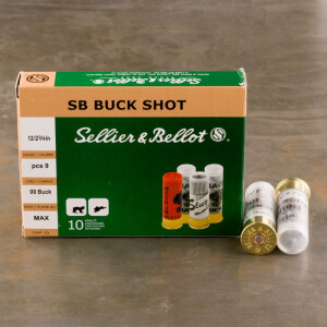 10rds - 12 Gauge Sellier & Bellot 2 3/4" 9 Pellet 00 Buckshot