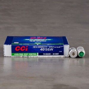 10rds – 40 S&W CCI Pest Control 78gr. #8 Bismuth Shot Ammo